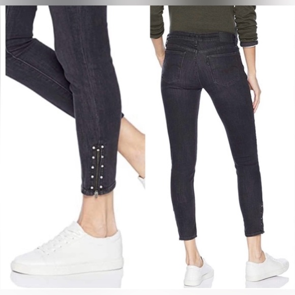 Levi's Denim - Levi’s 711 Skinny Stud Ankle Zip Stella Smoke Wash